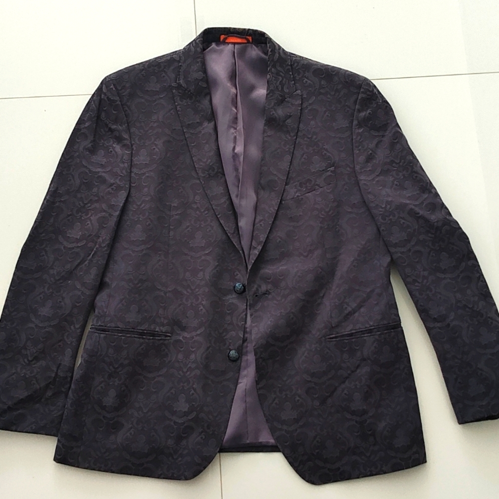 Tallia Orange jacquard texture blue jacket